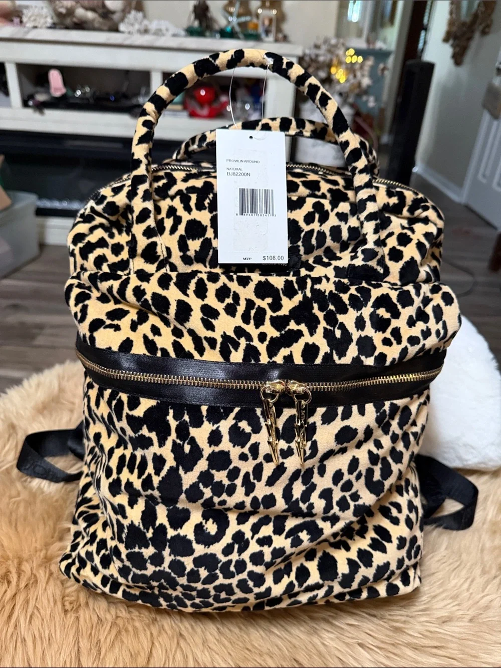Betsy Johnson Full Size Leopard Backpack NWT